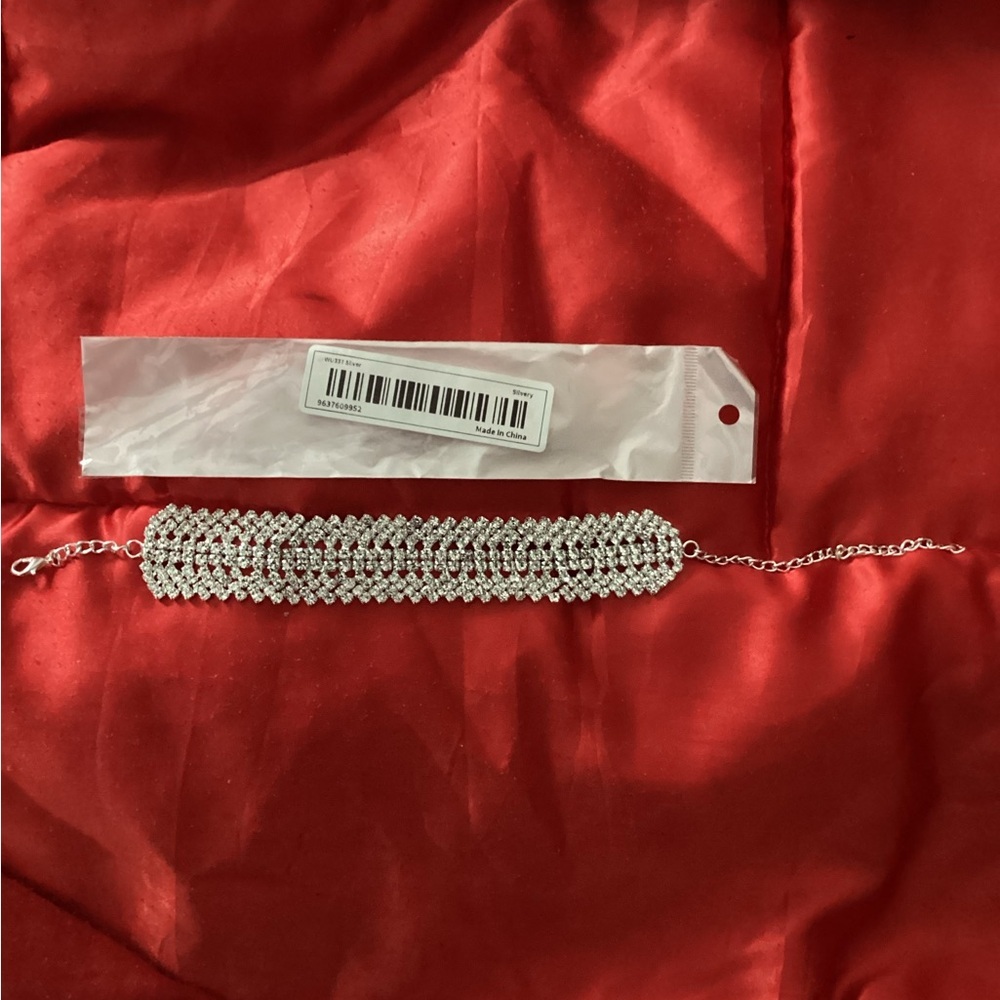 Ankle Bracelet Silver Crystal